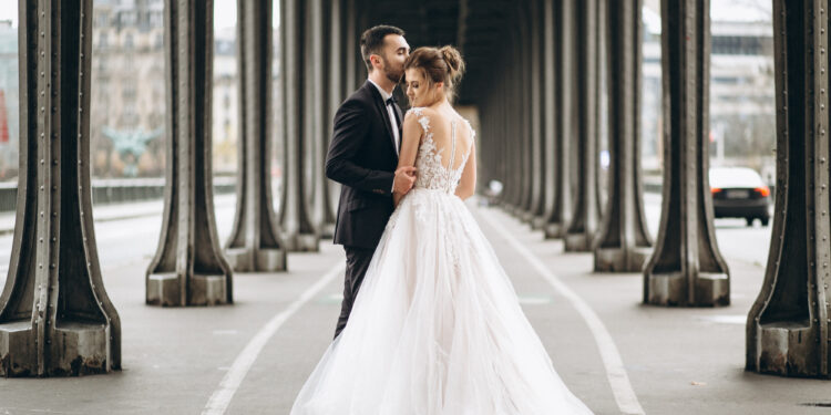 Wedding couple in France
